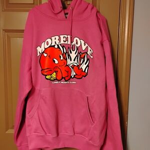 Pink Graphic Hoodie Sweater